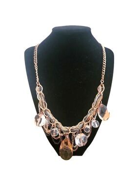 Estate Sale Jewelry Multi-Tone Chains Fauceted Bead Chunky Chain Necklace